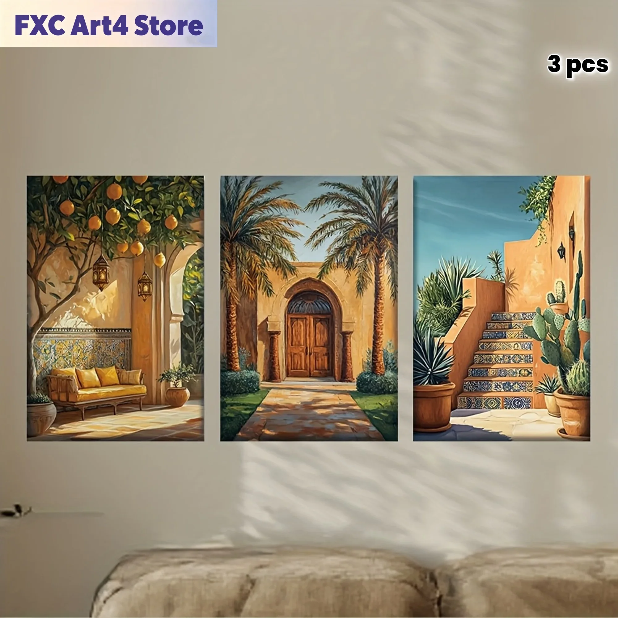 Abstract Canvas Set - Lot de 3 tableaux sur toile