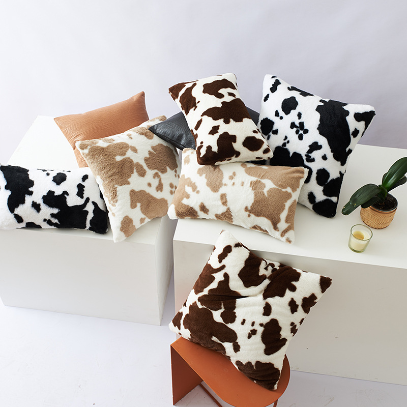 Throw Pillow - Housse de coussin décorative douce, carrée,