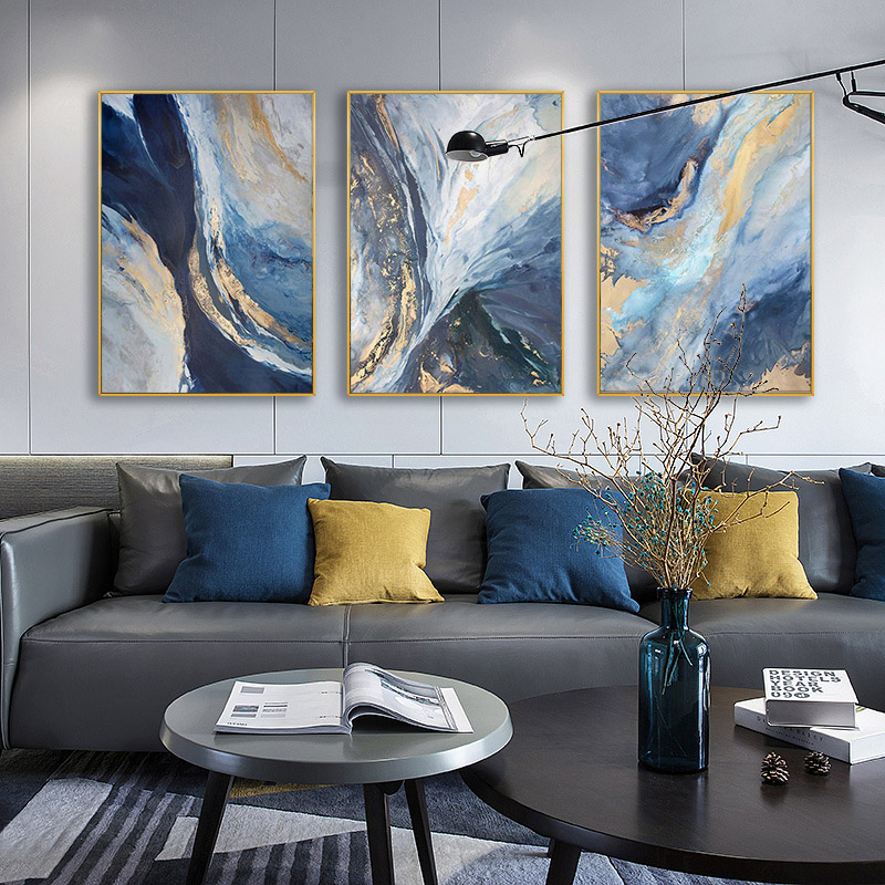 Abstract Canvas Set - 3 pièce/ensemble Style abstrait moderne or
