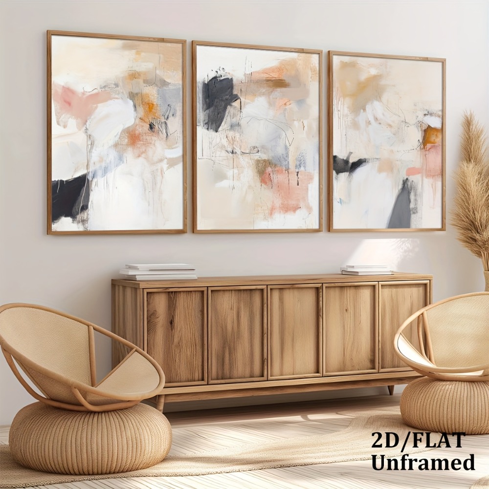 Lot de 3 tableaux muraux sans  - Abstract Canvas Set avis et prix