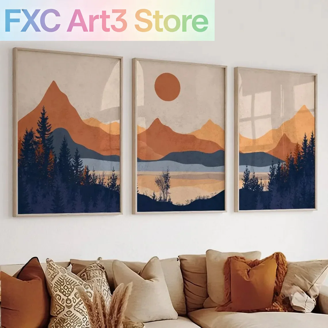Lot de 3 affiches murales abst - Abstract Canvas Set avis et prix