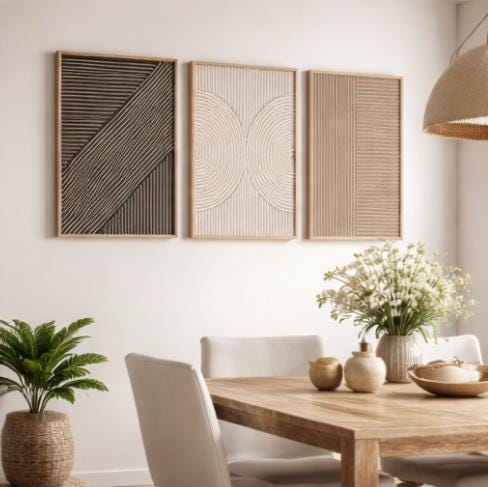 Lot de 3 tableaux muraux tript - Abstract Canvas Set avis et prix
