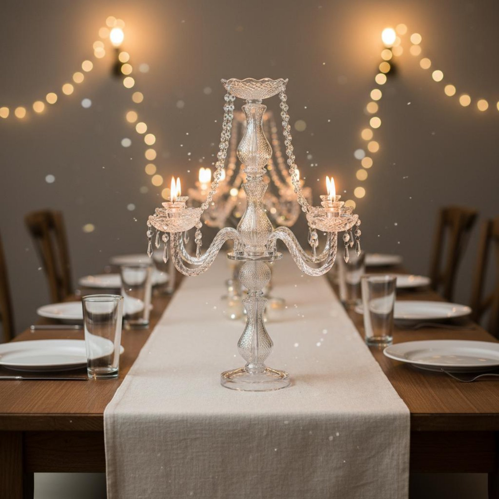 Candélabre en cristal élégant  - Candle Holder Decor avis et prix