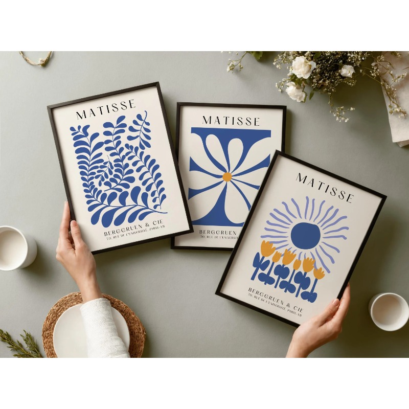 Ensemble de 3 impressions bleu - Abstract Canvas Set avis et prix