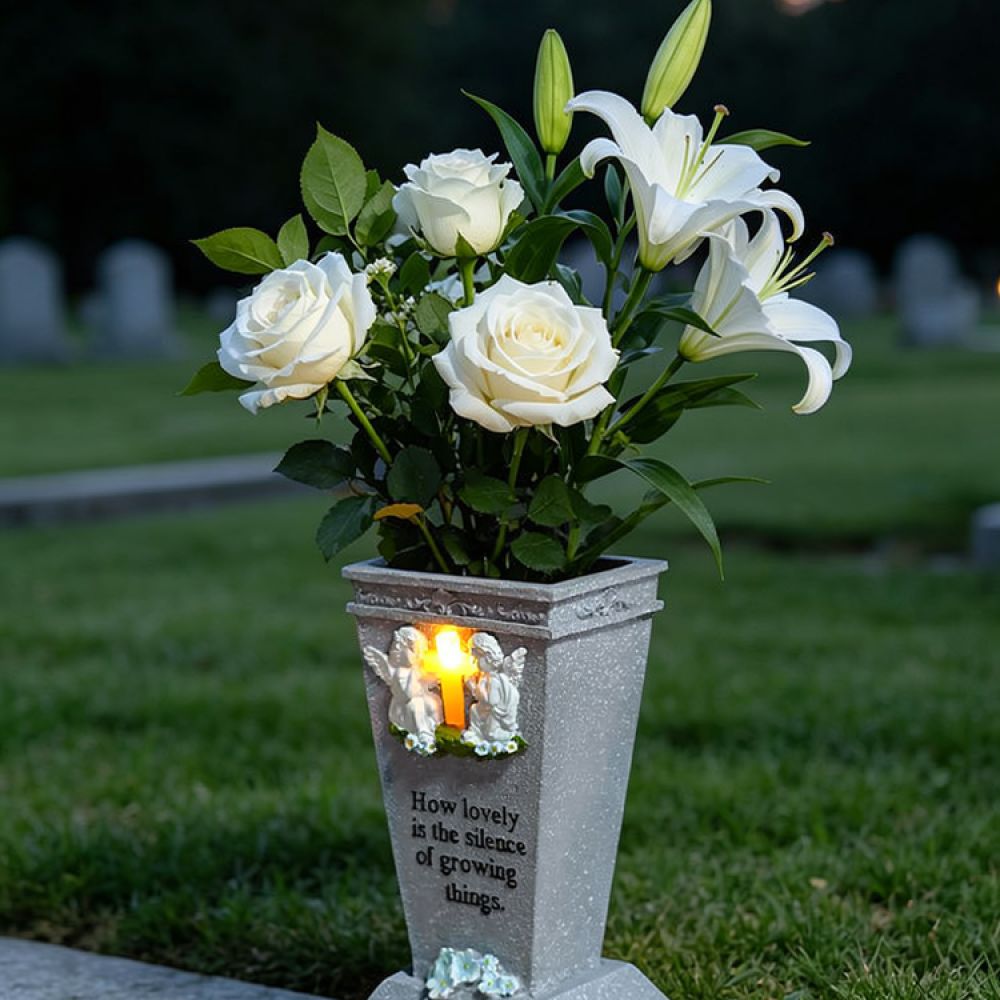 Vase funéraire en résine, croi - Vase Decor avis et prix